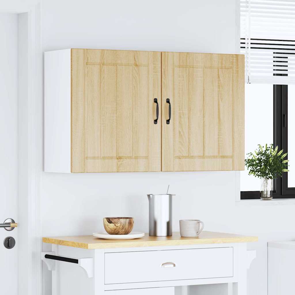 Keukenwandkasten 2 st Lucca bewerkt hout sonoma eikenkleurig is nu te koop bij PeponiXL, paradijselijk wonen!