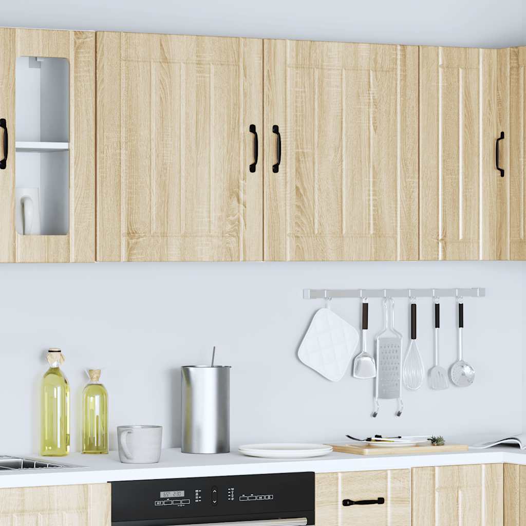 Keukenwandkasten 2 st Lucca bewerkt hout sonoma eikenkleurig is nu te koop bij PeponiXL, paradijselijk wonen!
