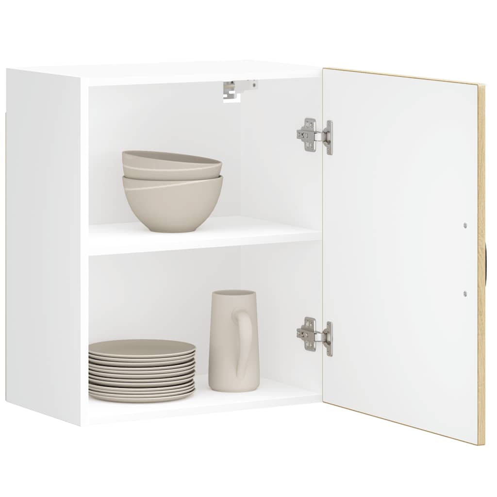 Keukenwandkasten 2 st Lucca bewerkt hout sonoma eikenkleurig is nu te koop bij PeponiXL, paradijselijk wonen!