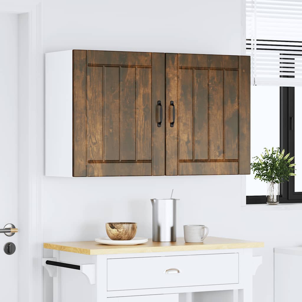 Keukenwandkasten 2 st Lucca bewerkt hout gerookt eikenkleurig is nu te koop bij PeponiXL, paradijselijk wonen!