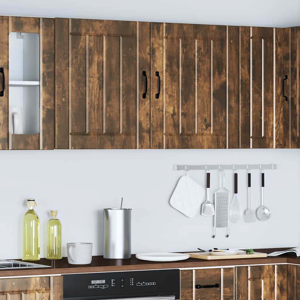 Keukenwandkasten 2 st Lucca bewerkt hout gerookt eikenkleurig is nu te koop bij PeponiXL, paradijselijk wonen!