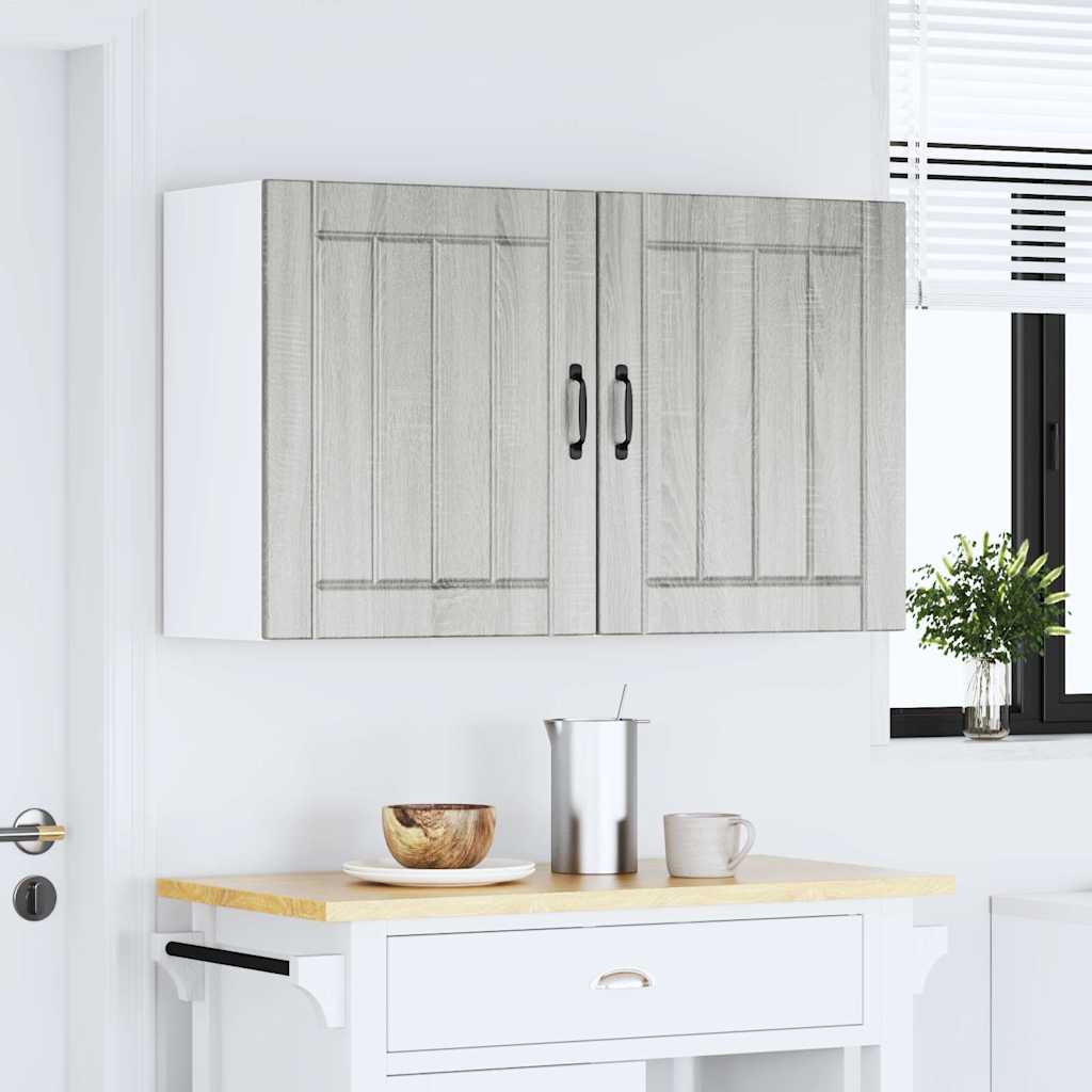 Keukenwandkasten 2 st Lucca grijs sonoma bewerkt hout is nu te koop bij PeponiXL, paradijselijk wonen!