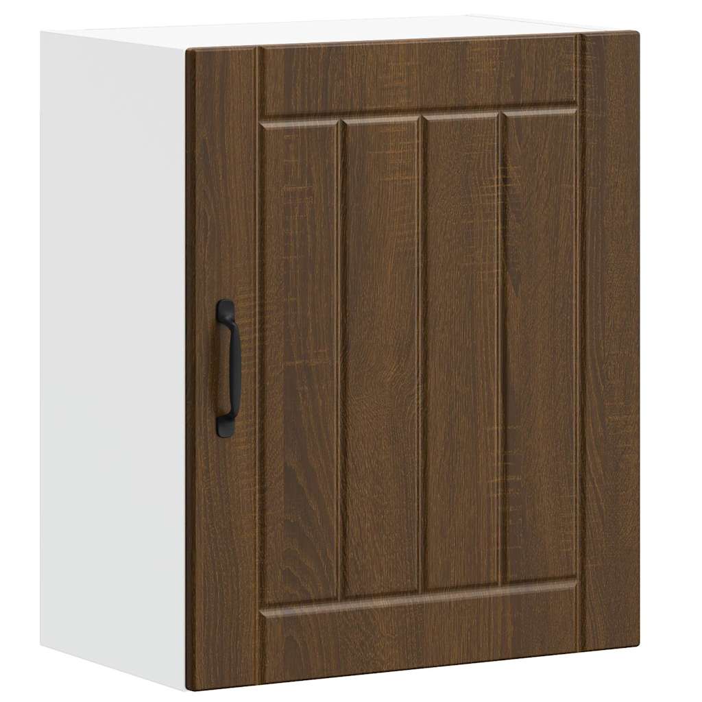 Keukenwandkasten 2 st Lucca bewerkt hout bruin eikenkleurig is nu te koop bij PeponiXL, paradijselijk wonen!