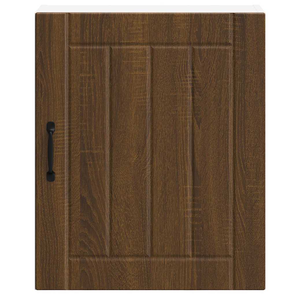 Keukenwandkasten 2 st Lucca bewerkt hout bruin eikenkleurig is nu te koop bij PeponiXL, paradijselijk wonen!