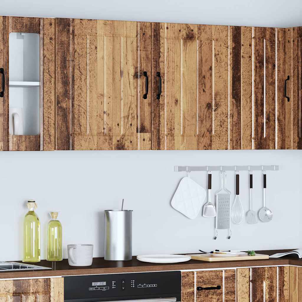 Keukenwandkasten 2 st Lucca oud houtkleurig bewerkt hout is nu te koop bij PeponiXL, paradijselijk wonen!