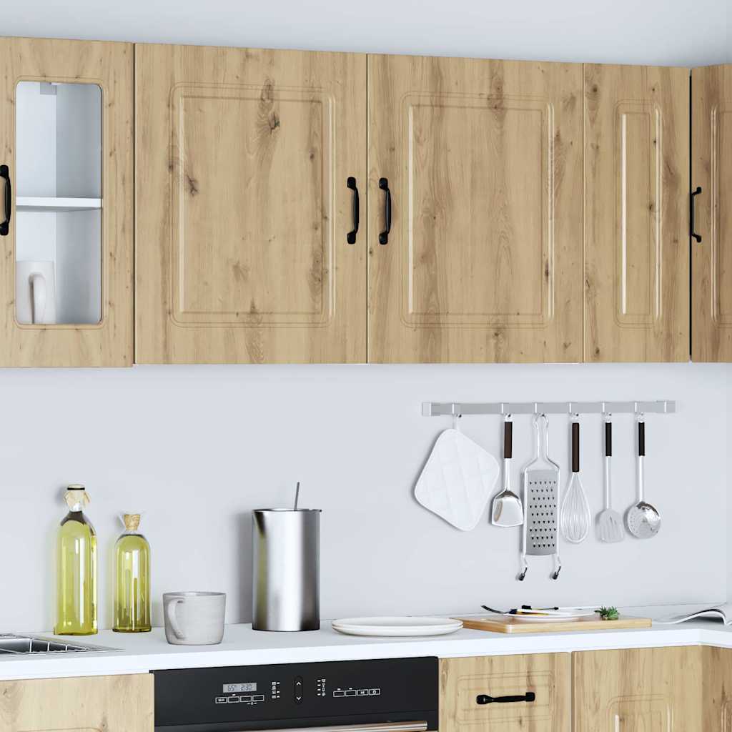 Keukenwandkasten 2 st Lucca bewerkt hout artisanaal eiken is nu te koop bij PeponiXL, paradijselijk wonen!