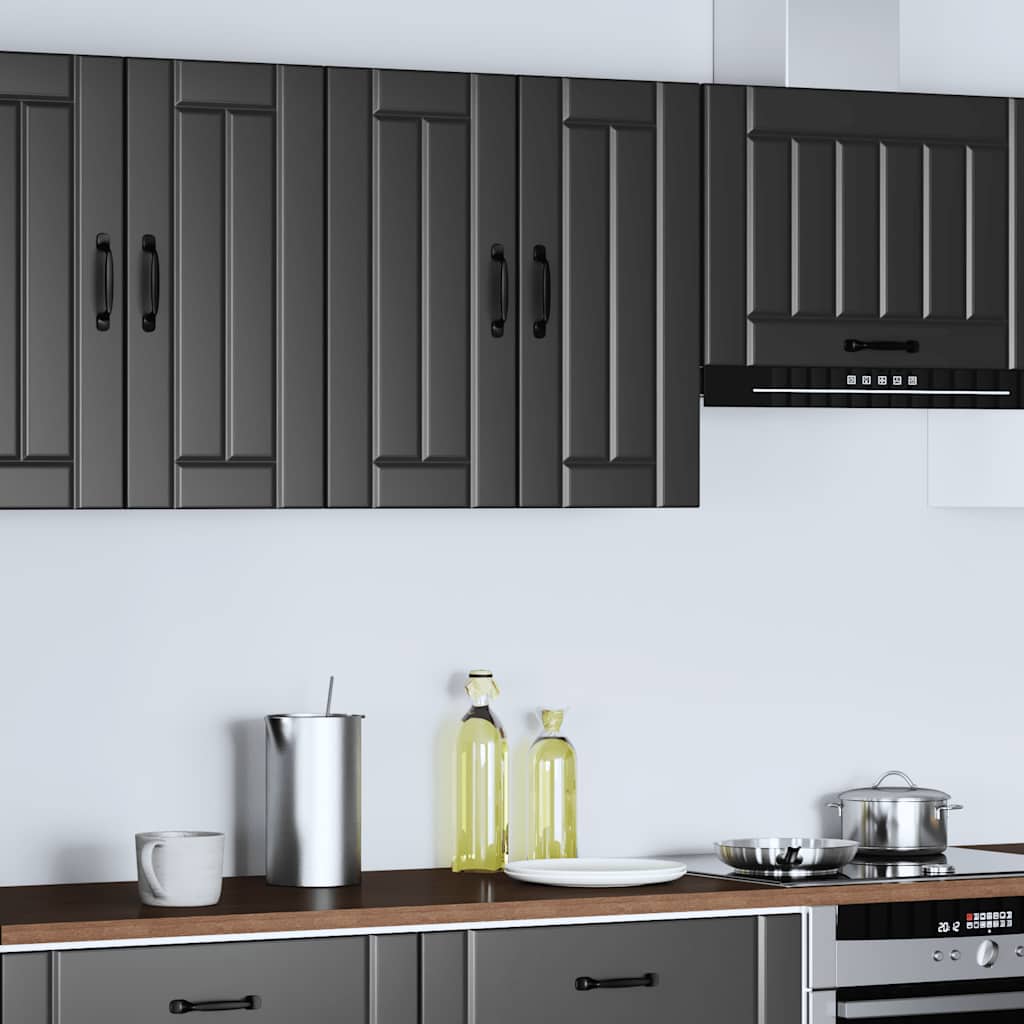Keukenbovenkast Lucca bewerkt hout zwart is nu te koop bij PeponiXL, paradijselijk wonen!