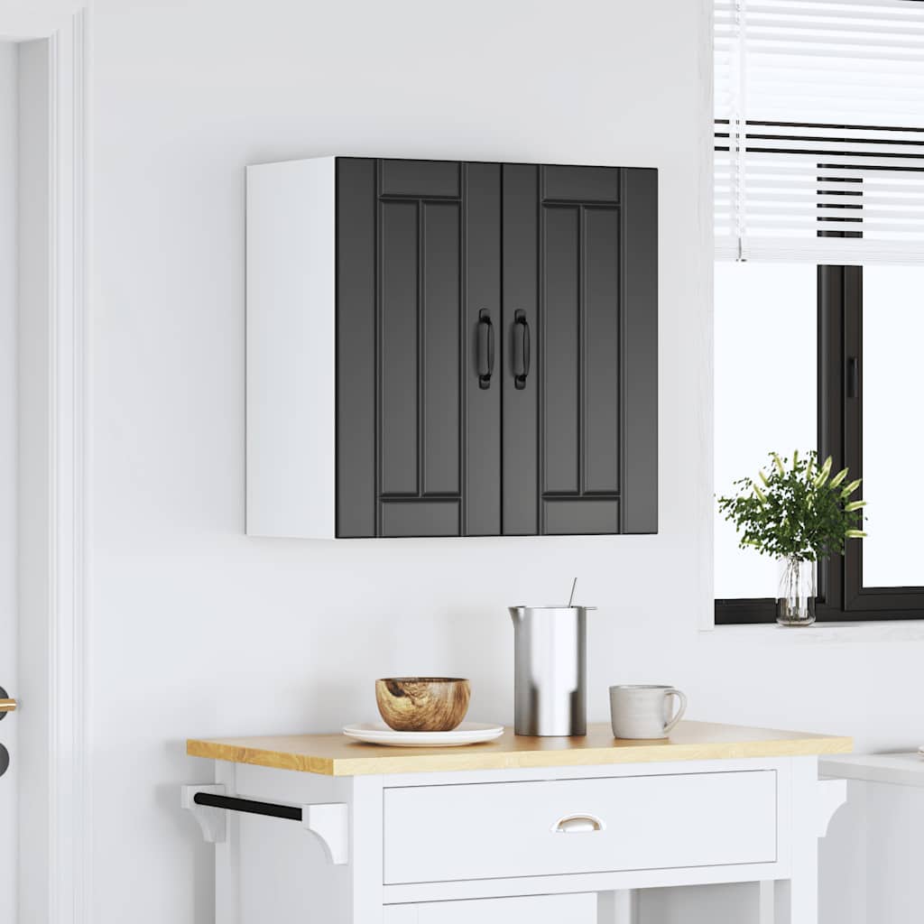 Keukenbovenkast Lucca bewerkt hout zwart is nu te koop bij PeponiXL, paradijselijk wonen!