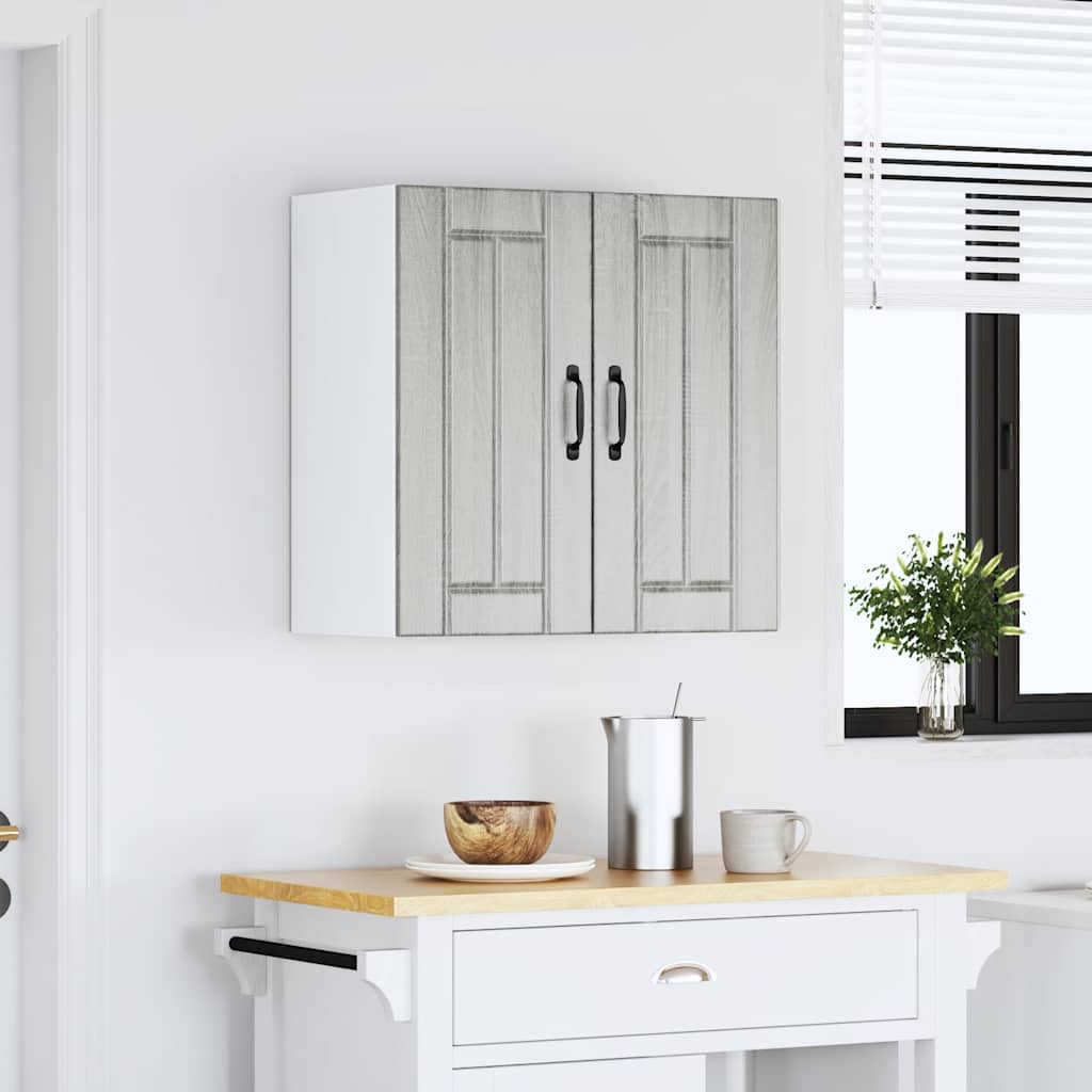 Keukenbovenkast Lucca bewerkt hout grijs sonoma eikenkleur is nu te koop bij PeponiXL, paradijselijk wonen!