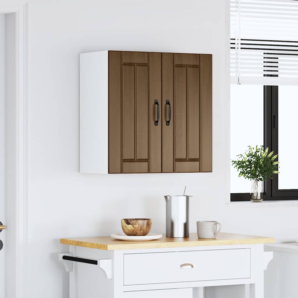 Keukenbovenkast Lucca bewerkt hout bruin eikenkleur is nu te koop bij PeponiXL, paradijselijk wonen!