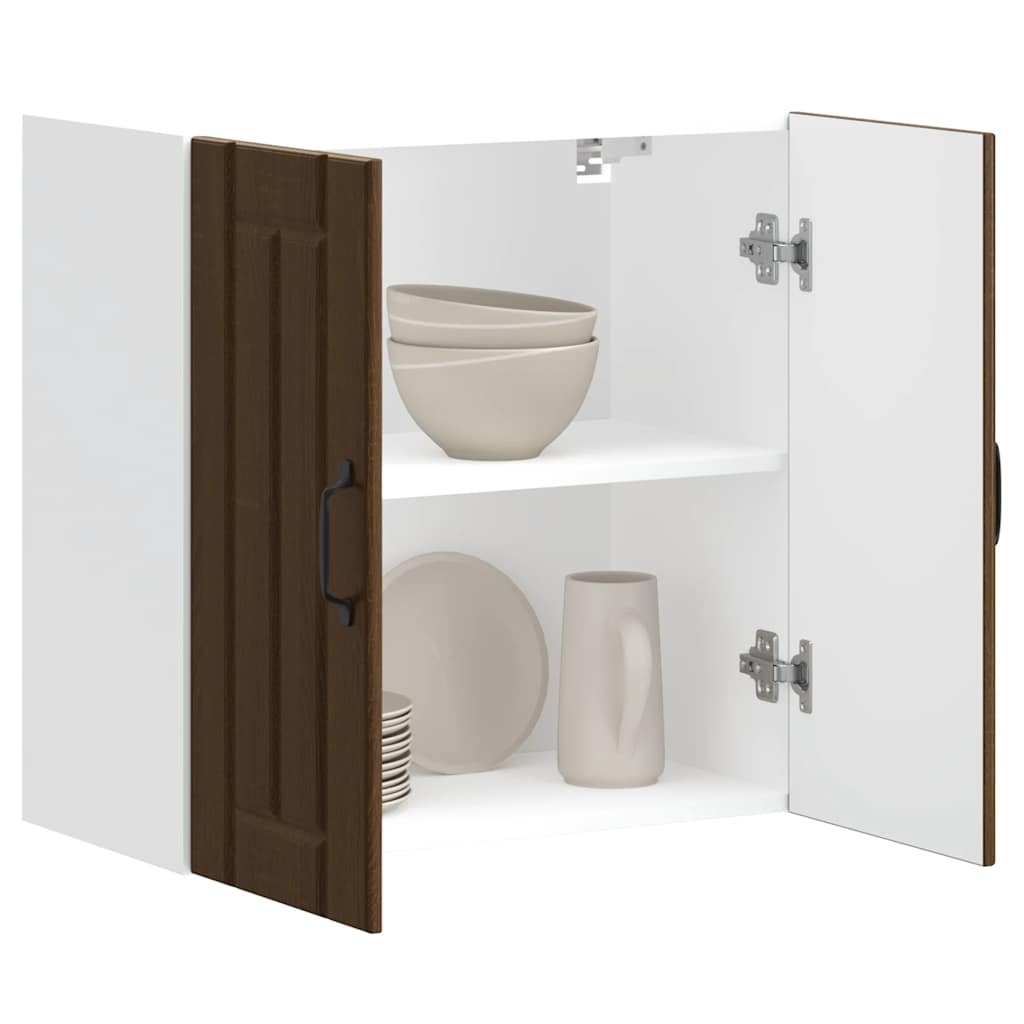 Keukenbovenkast Lucca bewerkt hout bruin eikenkleur is nu te koop bij PeponiXL, paradijselijk wonen!