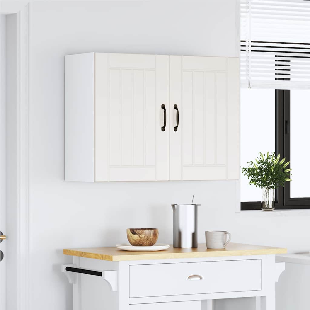 Keukenbovenkast Lucca bewerkt hout wit is nu te koop bij PeponiXL, paradijselijk wonen!