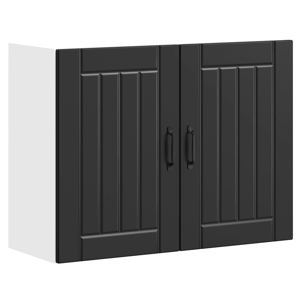 Keukenbovenkast Lucca bewerkt hout zwart is nu te koop bij PeponiXL, paradijselijk wonen!