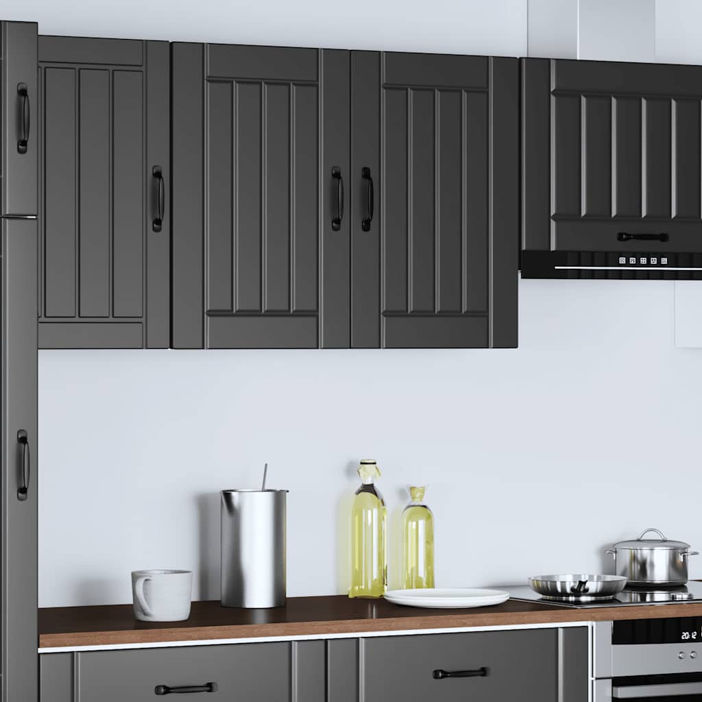 Keukenbovenkast Lucca bewerkt hout zwart is nu te koop bij PeponiXL, paradijselijk wonen!