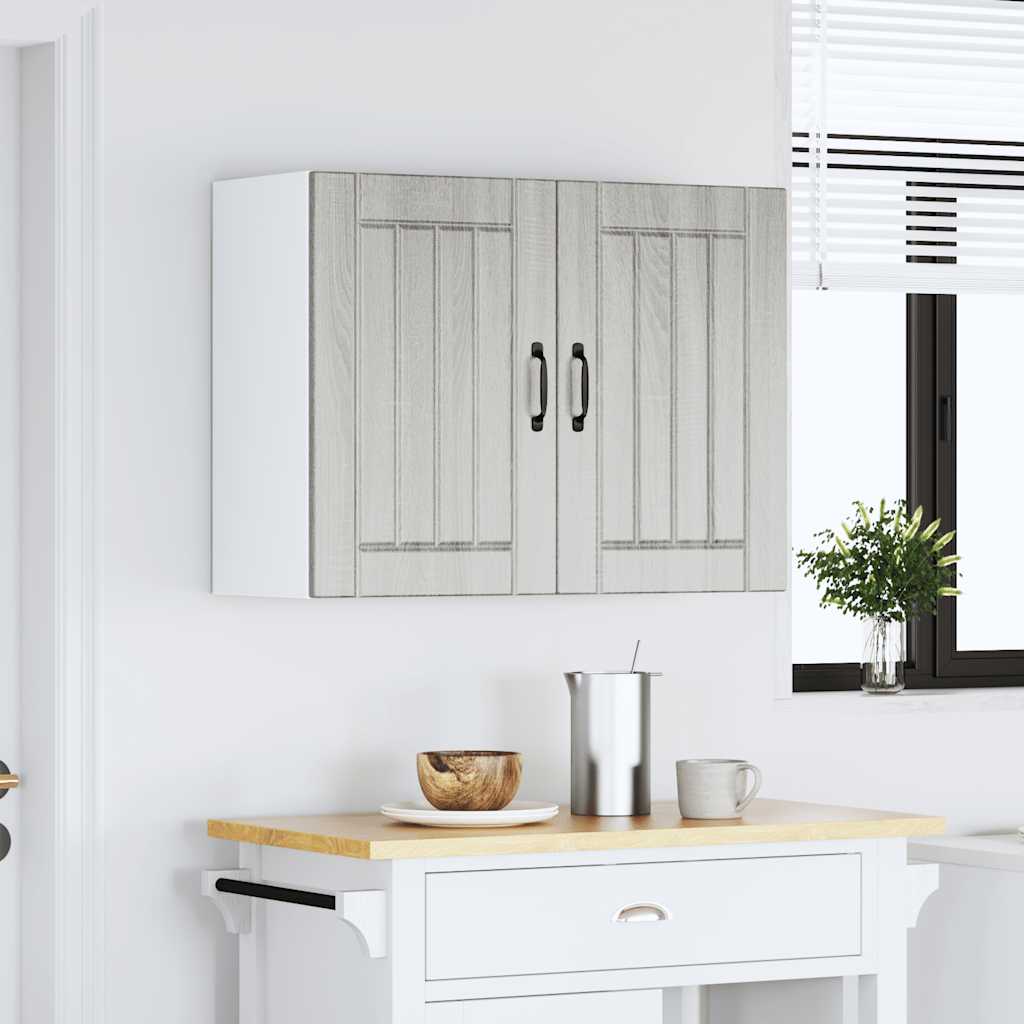 Keukenbovenkast Lucca bewerkt hout grijs sonoma eikenkleur is nu te koop bij PeponiXL, paradijselijk wonen!
