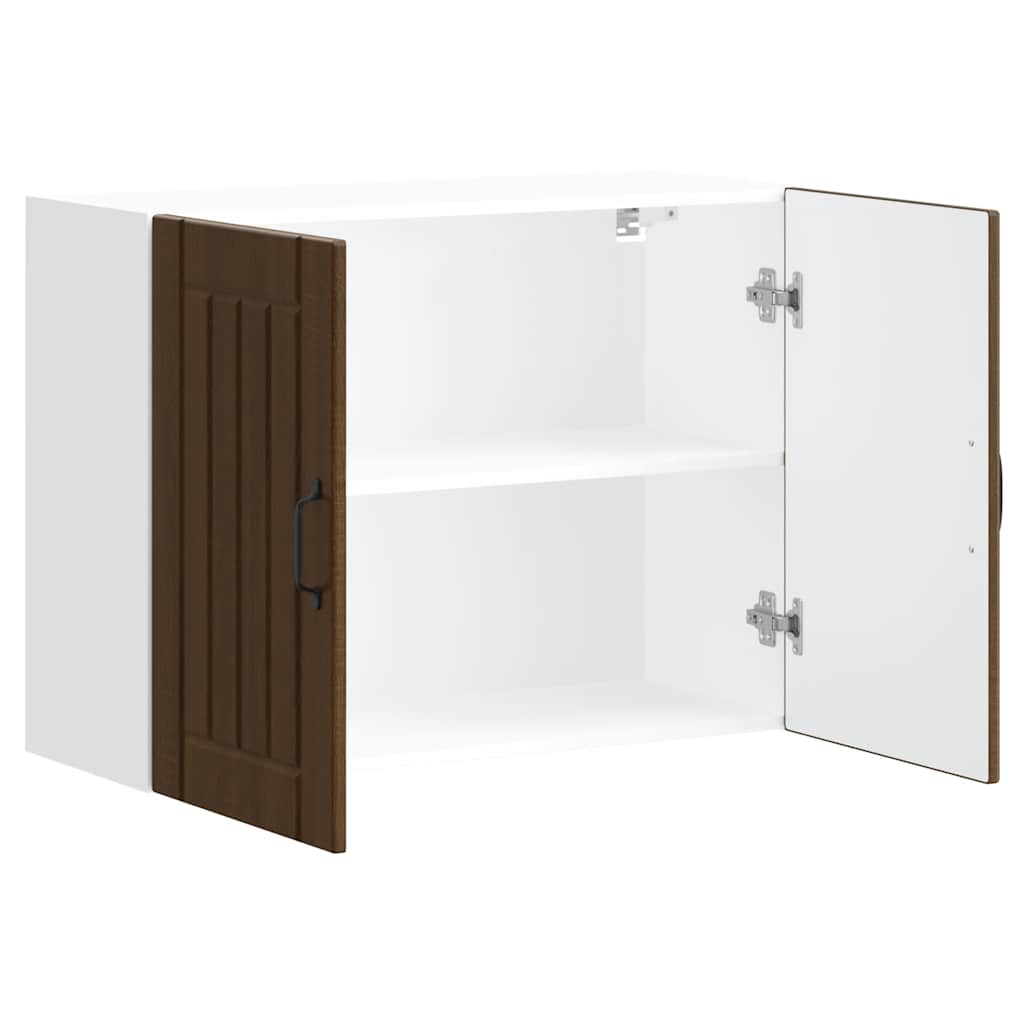 Keukenbovenkast Lucca bewerkt hout bruin eikenkleur is nu te koop bij PeponiXL, paradijselijk wonen!