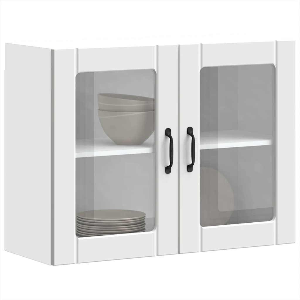 Keukenbovenkast met glazen deur Lucca bewerkt hout wit is nu te koop bij PeponiXL, paradijselijk wonen!