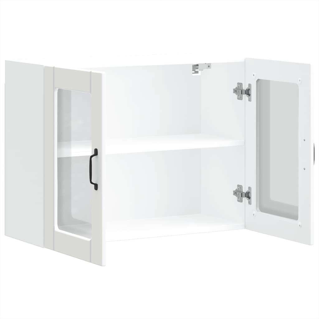 Keukenbovenkast met glazen deur Lucca bewerkt hout wit is nu te koop bij PeponiXL, paradijselijk wonen!