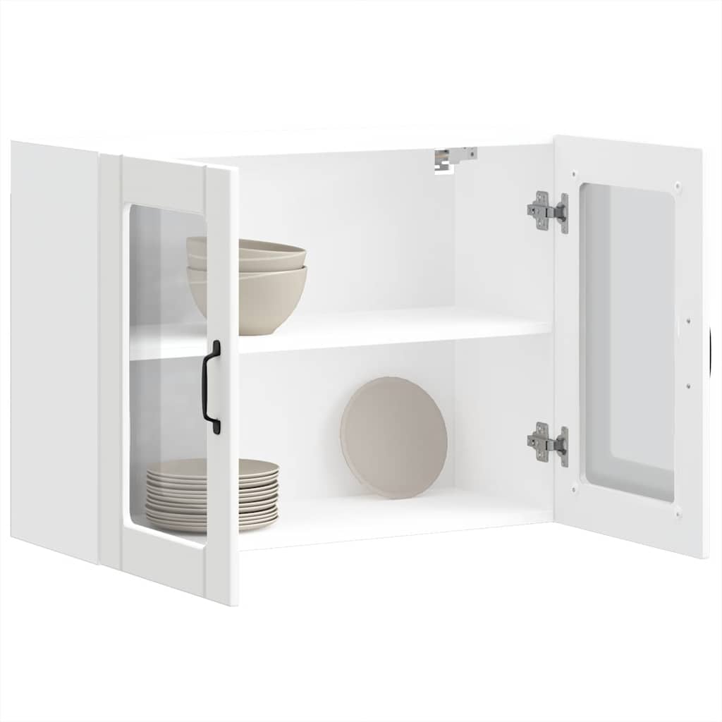 Keukenbovenkast met glazen deur Lucca bewerkt hout wit is nu te koop bij PeponiXL, paradijselijk wonen!
