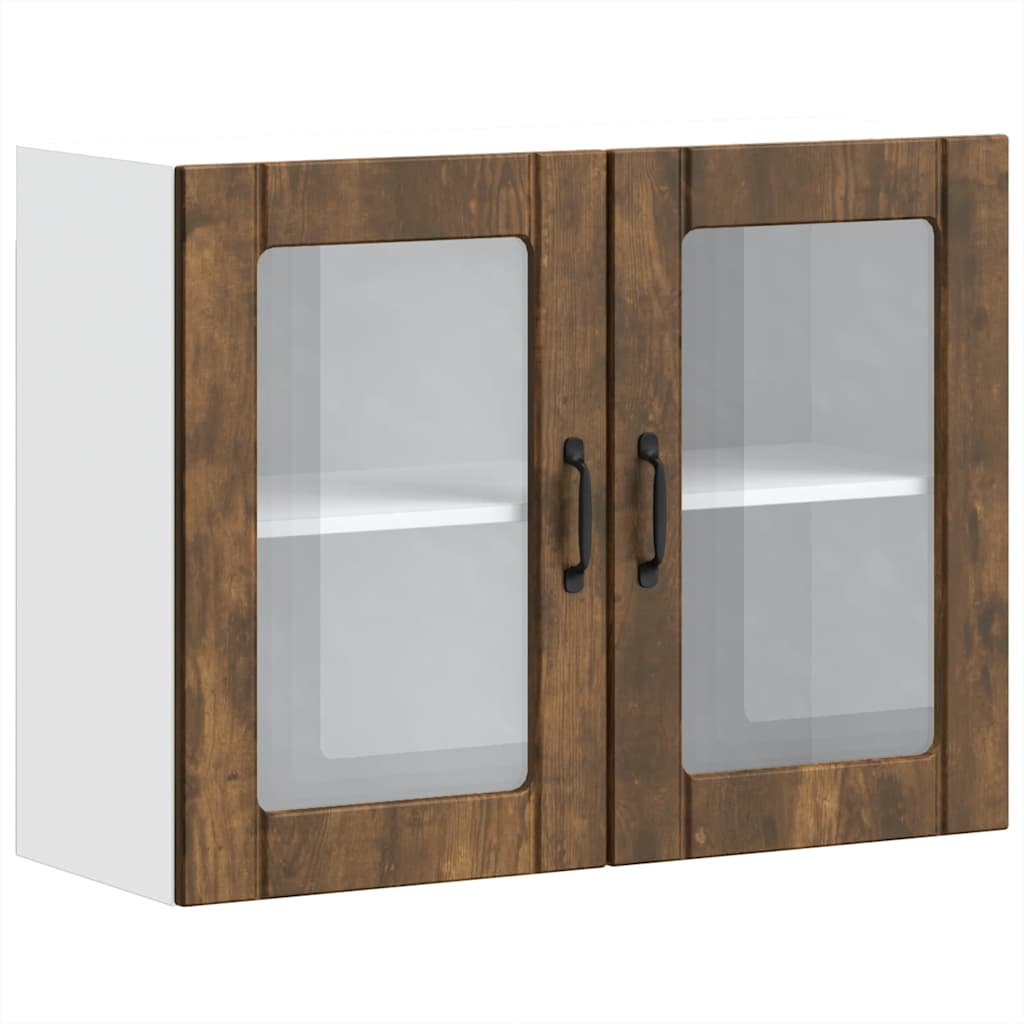 Keukenbovenkast met glazen deur Lucca bewerkt hout gerookt eikenkleur is nu te koop bij PeponiXL, paradijselijk wonen!