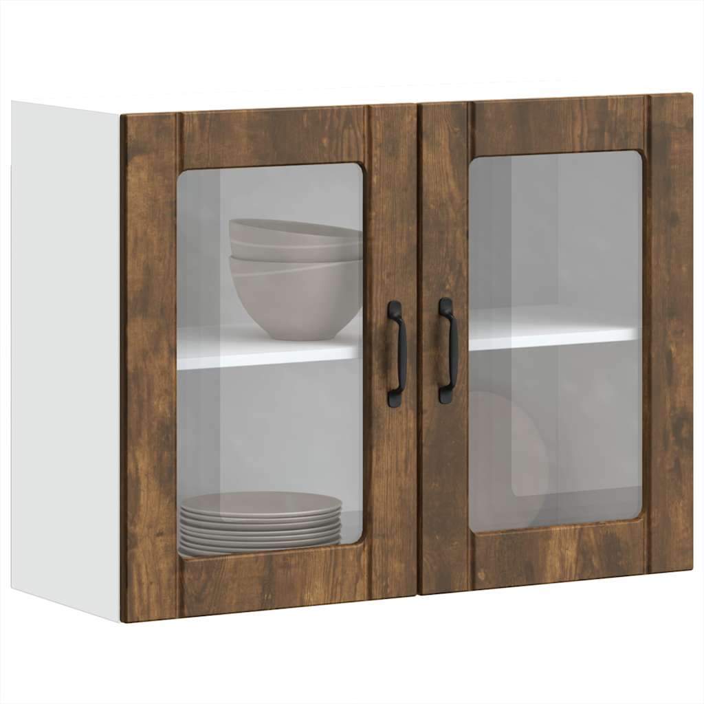 Keukenbovenkast met glazen deur Lucca bewerkt hout gerookt eikenkleur is nu te koop bij PeponiXL, paradijselijk wonen!