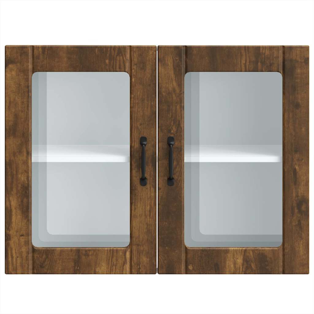 Keukenbovenkast met glazen deur Lucca bewerkt hout gerookt eikenkleur is nu te koop bij PeponiXL, paradijselijk wonen!