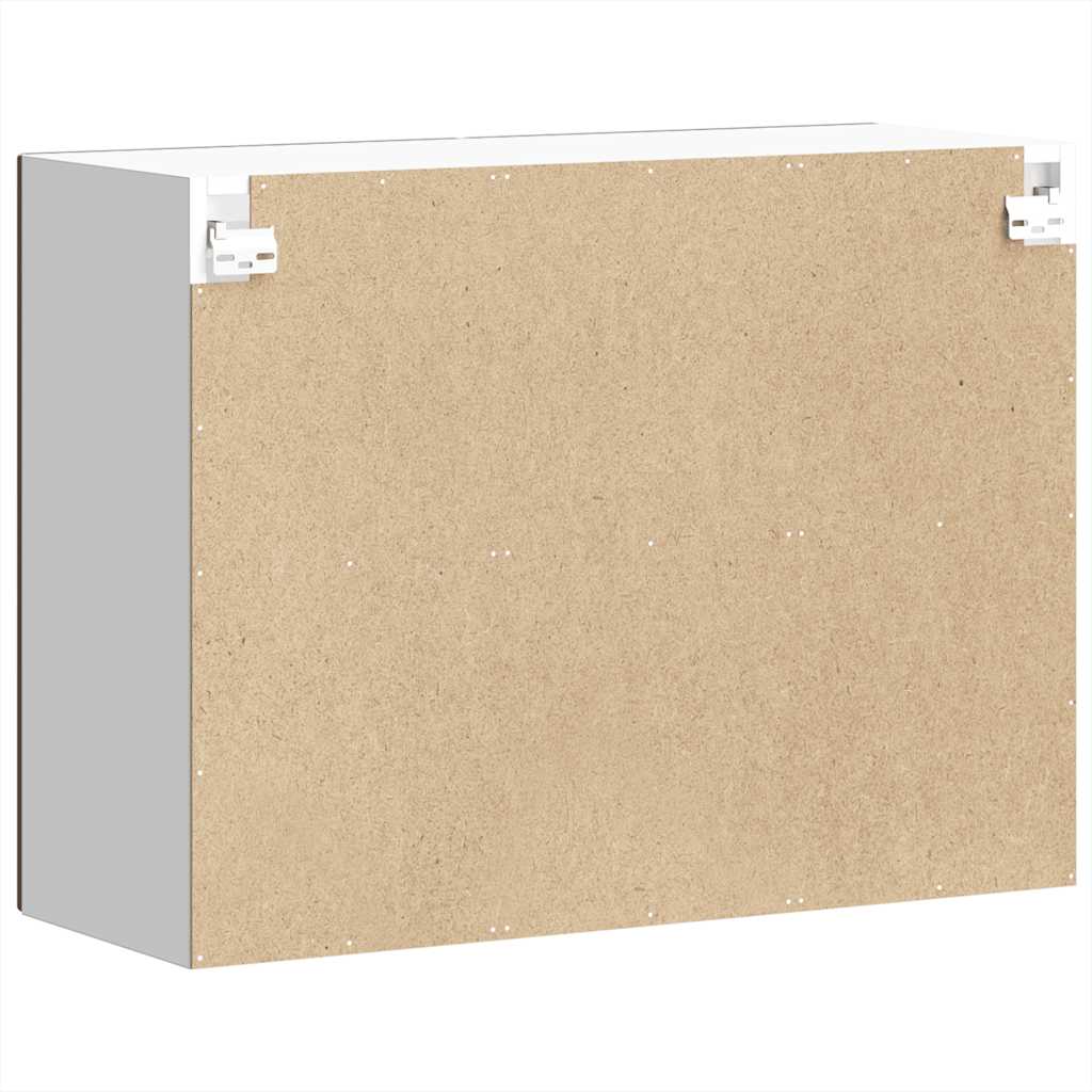 Keukenbovenkast met glazen deur bewerkt hout bruin eikenkleur is nu te koop bij PeponiXL, paradijselijk wonen!