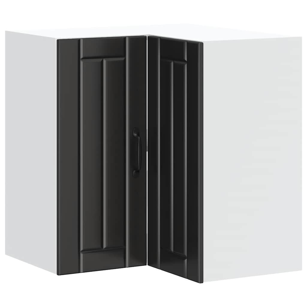 Keukenwandhoekkast Lucca bewerkt hout zwart is nu te koop bij PeponiXL, paradijselijk wonen!