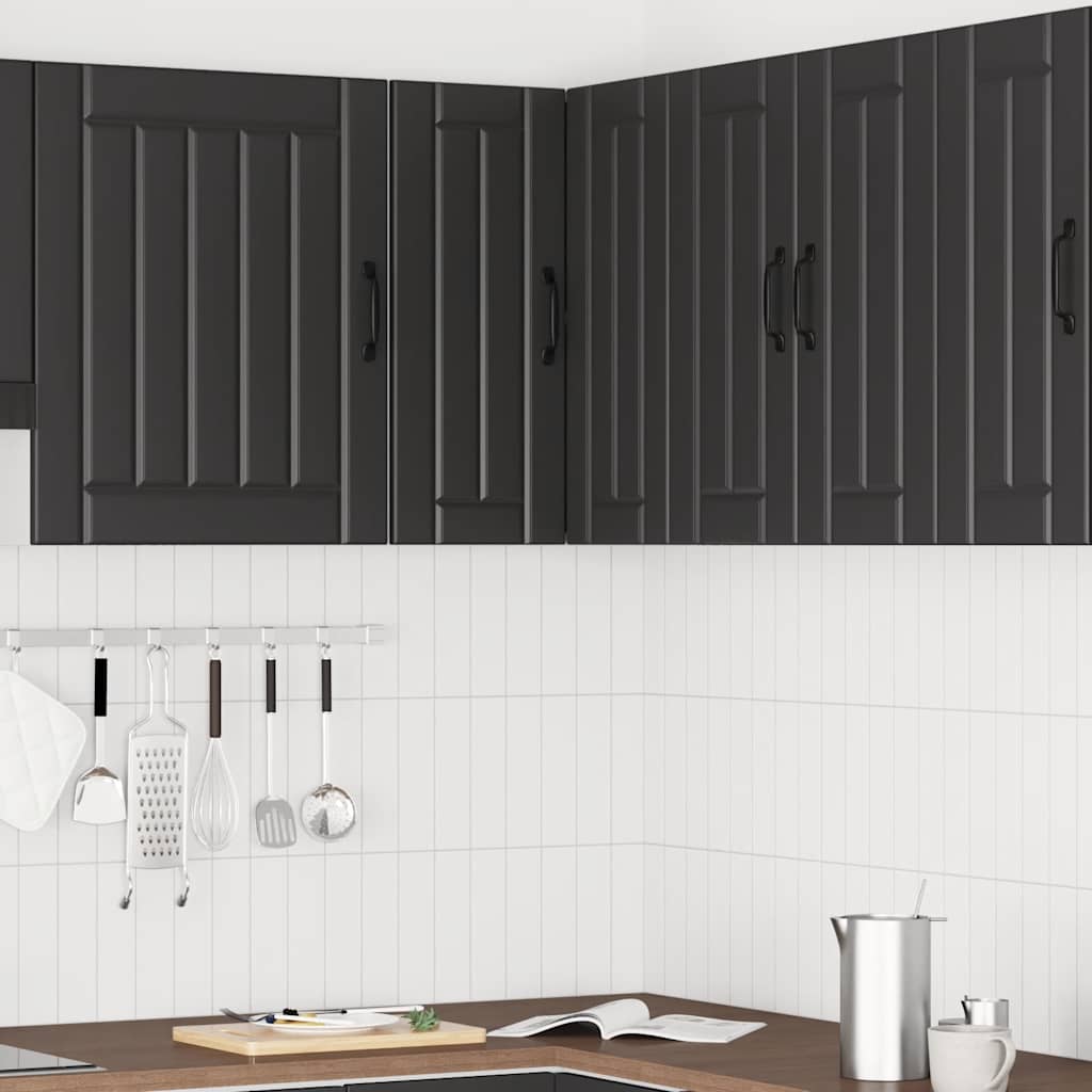 Keukenwandhoekkast Lucca bewerkt hout zwart is nu te koop bij PeponiXL, paradijselijk wonen!