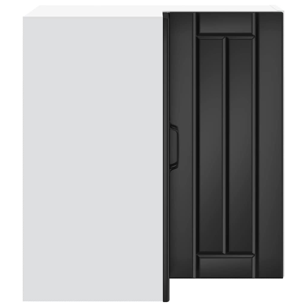 Keukenwandhoekkast Lucca bewerkt hout zwart is nu te koop bij PeponiXL, paradijselijk wonen!