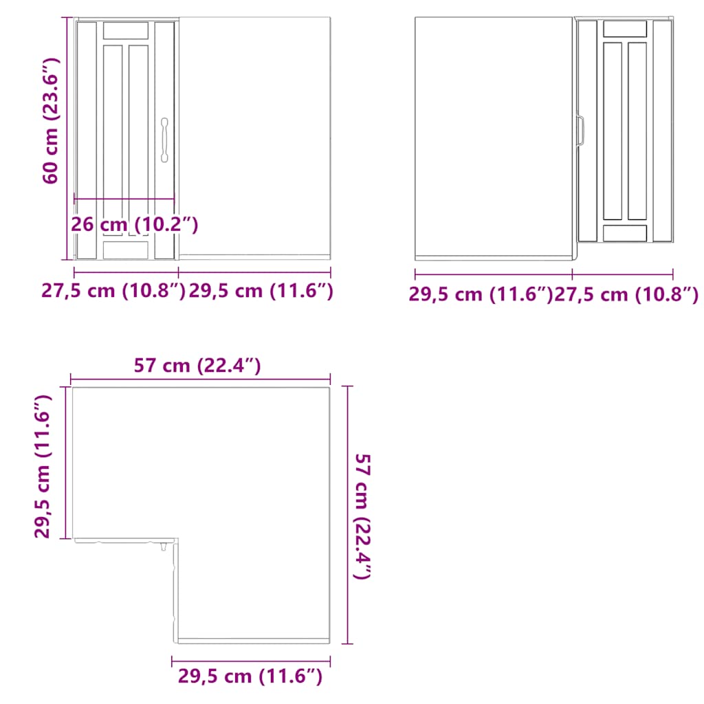 Keukenwandhoekkast Lucca bewerkt hout zwart is nu te koop bij PeponiXL, paradijselijk wonen!