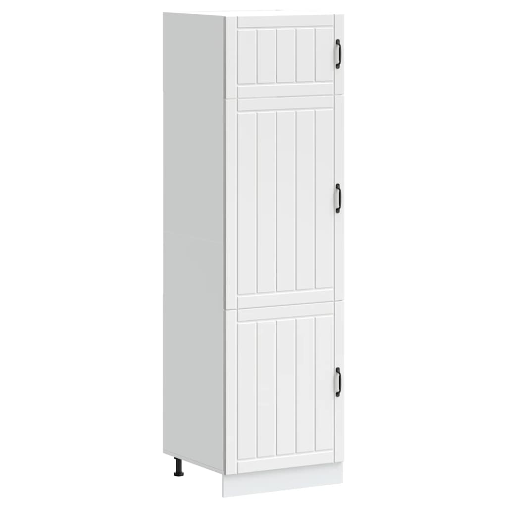 Keukenkast Lucca bewerkt hout wit is nu te koop bij PeponiXL, paradijselijk wonen!