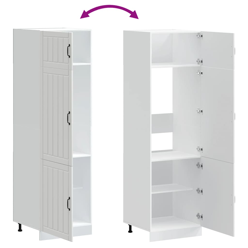 Keukenkast Lucca bewerkt hout wit is nu te koop bij PeponiXL, paradijselijk wonen!