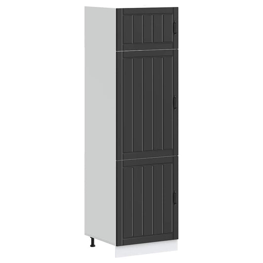Keukenkast Lucca bewerkt hout zwart is nu te koop bij PeponiXL, paradijselijk wonen!