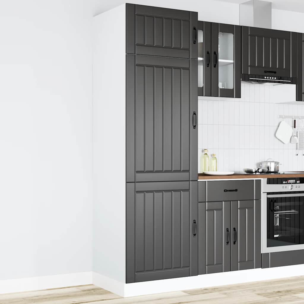 Keukenkast Lucca bewerkt hout zwart is nu te koop bij PeponiXL, paradijselijk wonen!