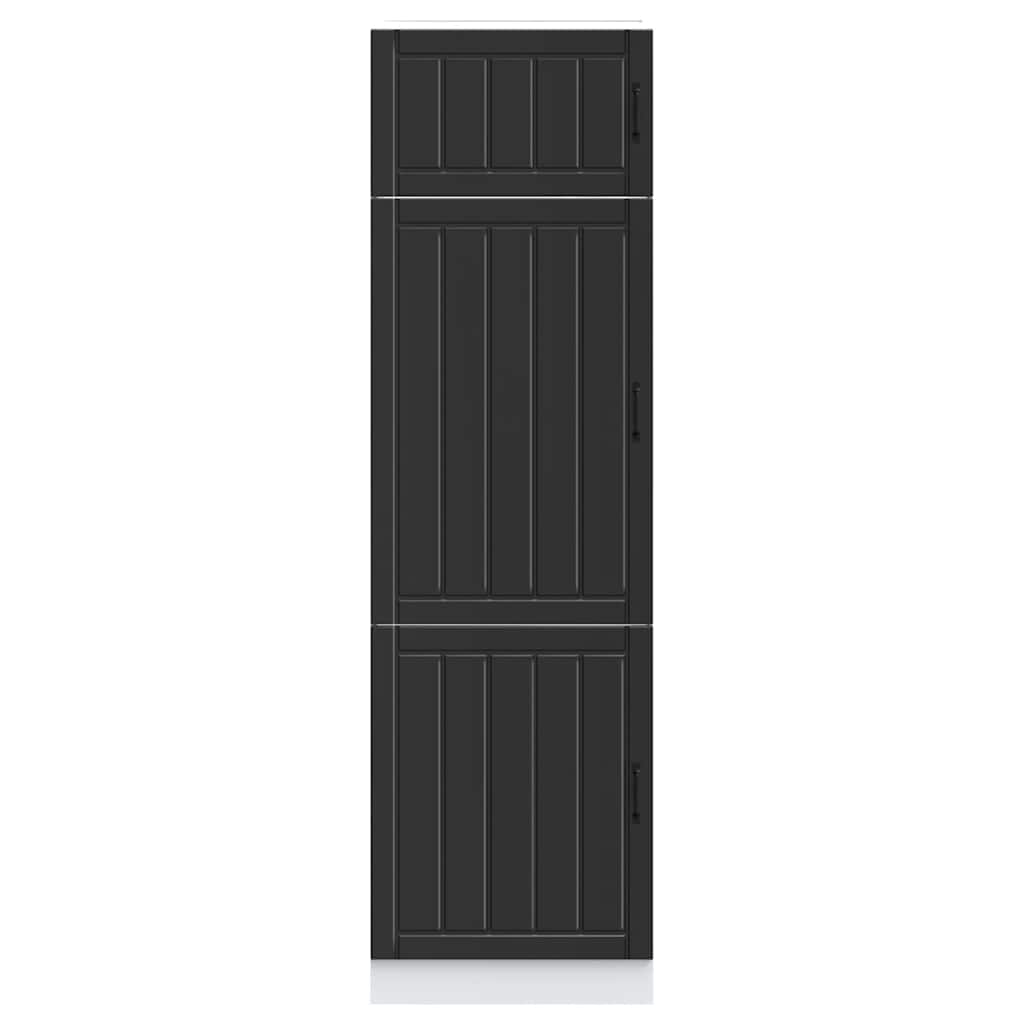 Keukenkast Lucca bewerkt hout zwart is nu te koop bij PeponiXL, paradijselijk wonen!