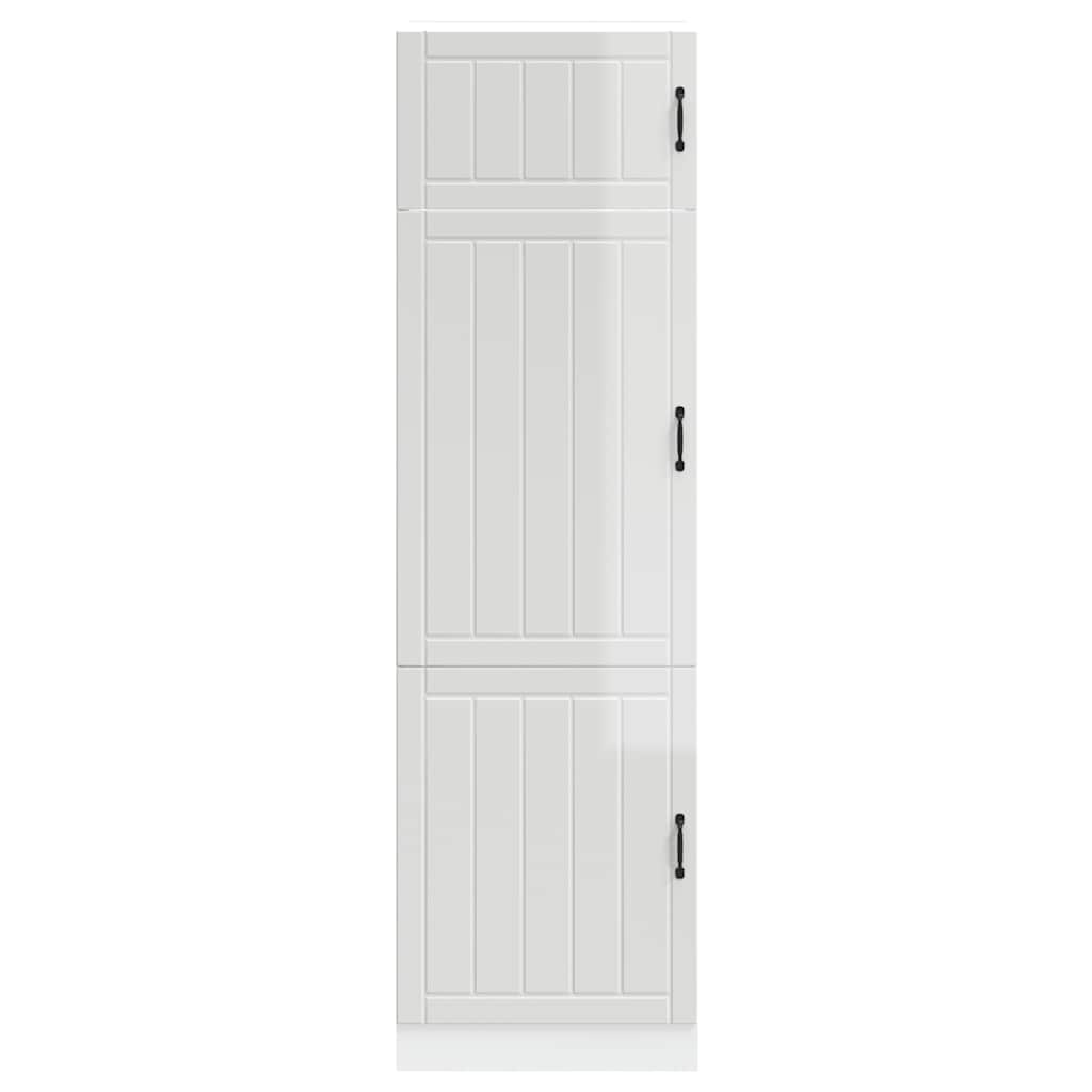 Keukenkast Lucca bewerkt hout hoogglans wit is nu te koop bij PeponiXL, paradijselijk wonen!