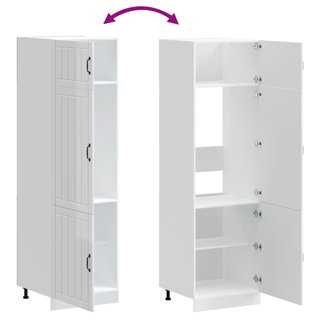 Keukenkast Lucca bewerkt hout hoogglans wit is nu te koop bij PeponiXL, paradijselijk wonen!