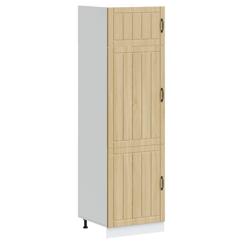 Keukenkast Lucca bewerkt hout sonoma eikenkleurig is nu te koop bij PeponiXL, paradijselijk wonen!
