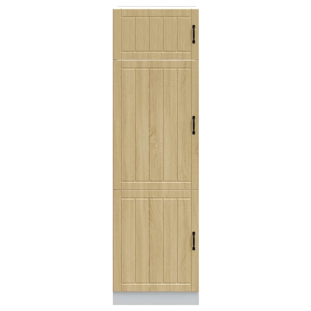 Keukenkast Lucca bewerkt hout sonoma eikenkleurig is nu te koop bij PeponiXL, paradijselijk wonen!