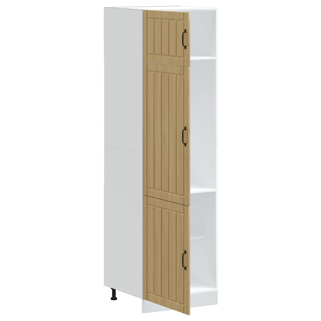 Keukenkast Lucca bewerkt hout sonoma eikenkleurig is nu te koop bij PeponiXL, paradijselijk wonen!