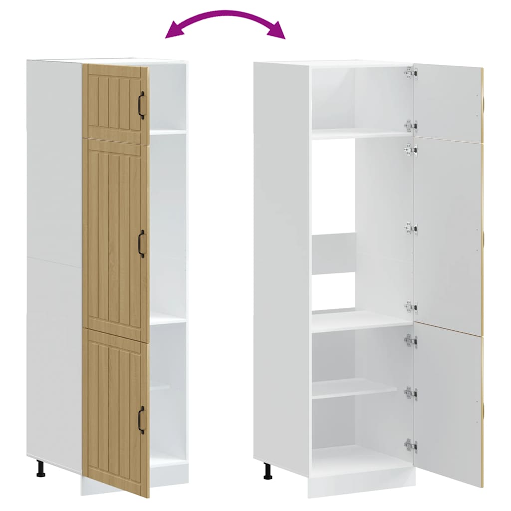 Keukenkast Lucca bewerkt hout sonoma eikenkleurig is nu te koop bij PeponiXL, paradijselijk wonen!