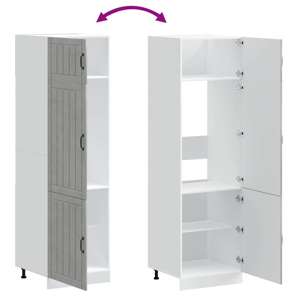 Keukenkast Lucca bewerkt hout betongrijs is nu te koop bij PeponiXL, paradijselijk wonen!