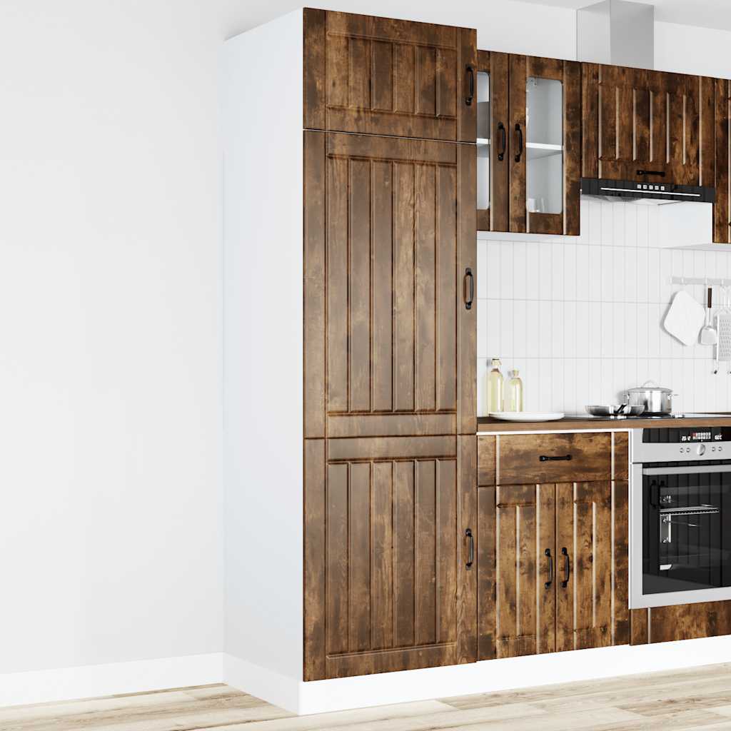 Keukenkast Lucca bewerkt hout gerookt eikenkleurig is nu te koop bij PeponiXL, paradijselijk wonen!