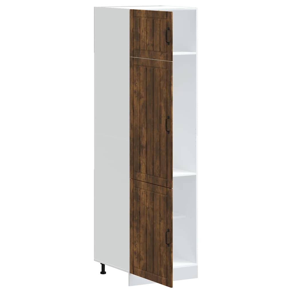 Keukenkast Lucca bewerkt hout gerookt eikenkleurig is nu te koop bij PeponiXL, paradijselijk wonen!