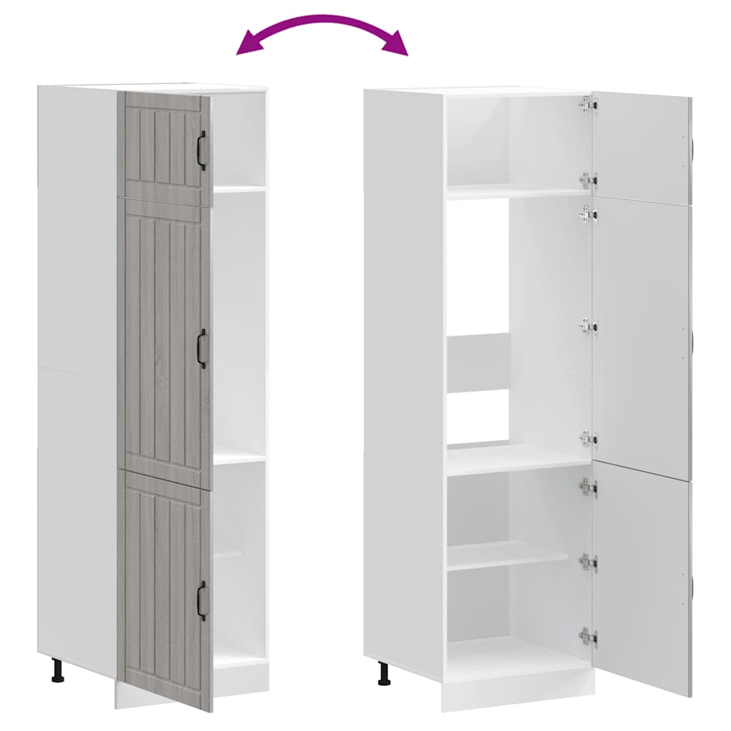 Keukenkast Lucca bewerkt hout grijs sonoma eiken is nu te koop bij PeponiXL, paradijselijk wonen!