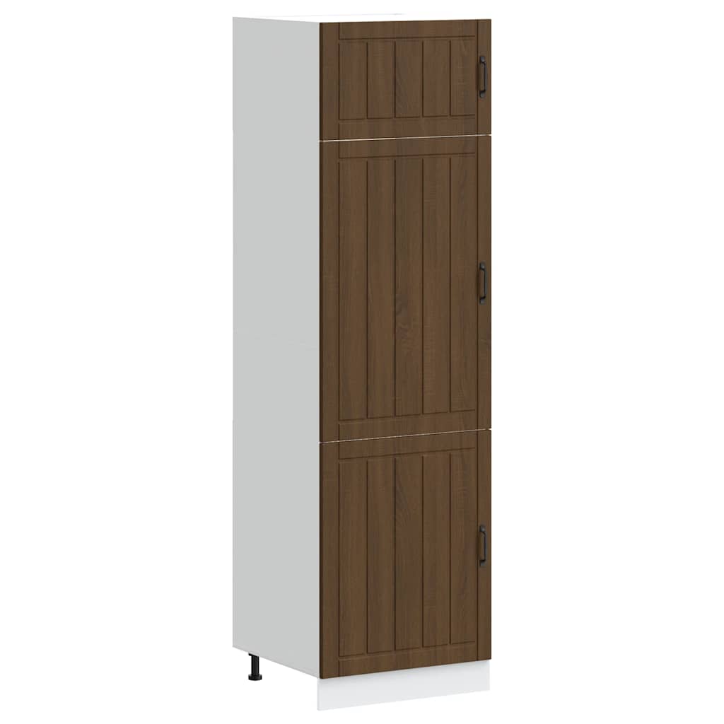 Keukenkast Lucca bewerkt hout bruin eikenkleur is nu te koop bij PeponiXL, paradijselijk wonen!