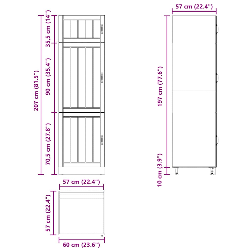 Keukenkast Lucca bewerkt hout bruin eikenkleur is nu te koop bij PeponiXL, paradijselijk wonen!
