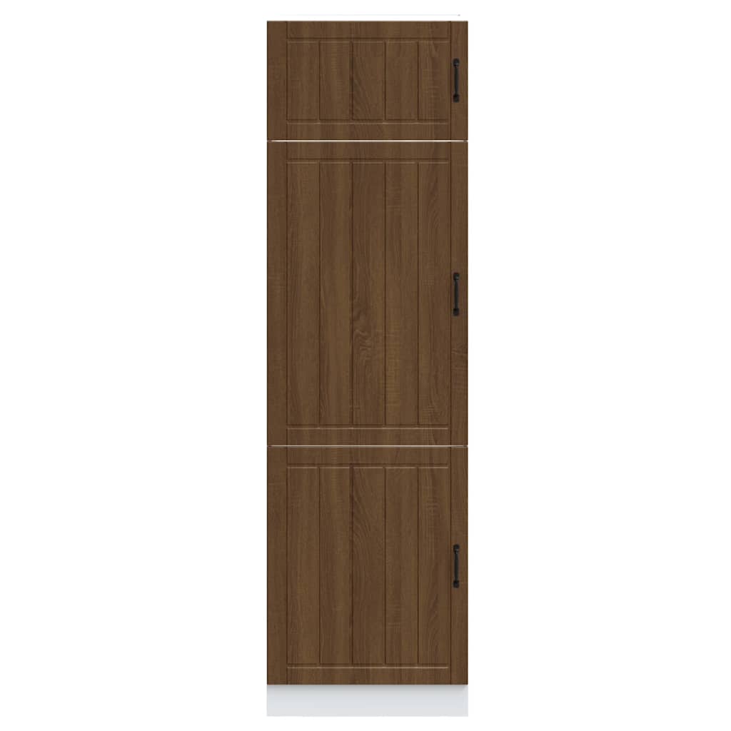 Keukenkast Lucca bewerkt hout bruin eikenkleur is nu te koop bij PeponiXL, paradijselijk wonen!