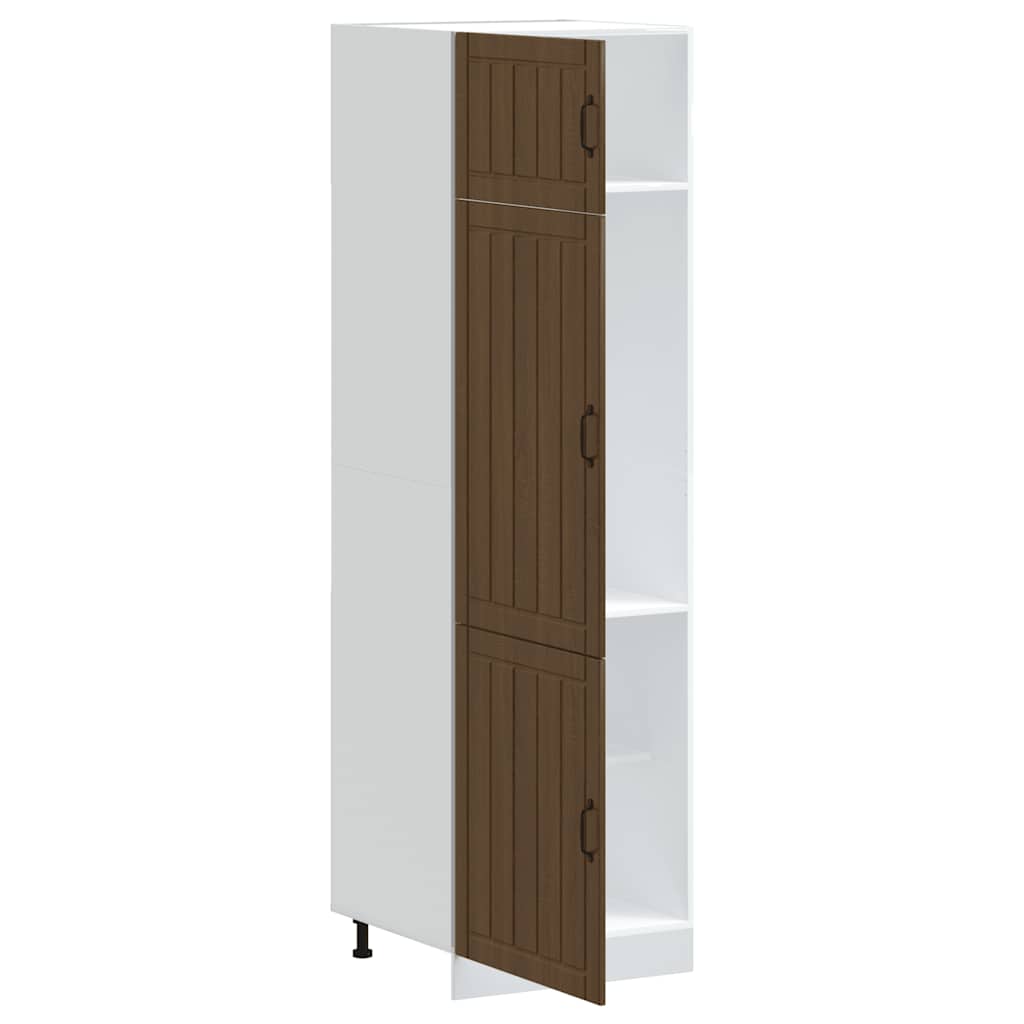 Keukenkast Lucca bewerkt hout bruin eikenkleur is nu te koop bij PeponiXL, paradijselijk wonen!
